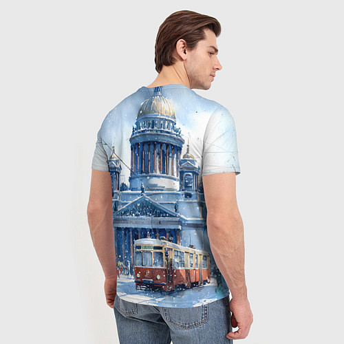 Мужская футболка Снежный Санкт-Петербург / 3D-принт – фото 4