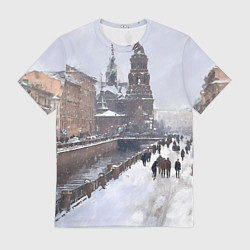 Мужская футболка Санкт-Петербург зима
