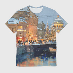 Футболка мужская Снежный вечер в Питере, цвет: 3D-принт