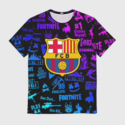 Мужская футболка Barcelona x fortnite neon