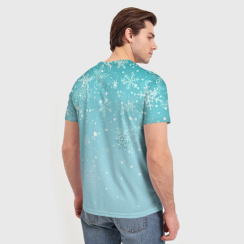 Мужская футболка Новогодний мурлыка / 3D-принт – фото 4