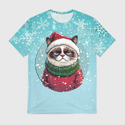 Мужская футболка Новогодний мурлыка