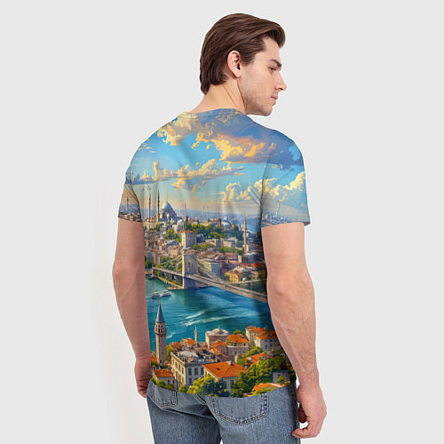 Мужская футболка Сплетение эпох над Босфором / 3D-принт – фото 4