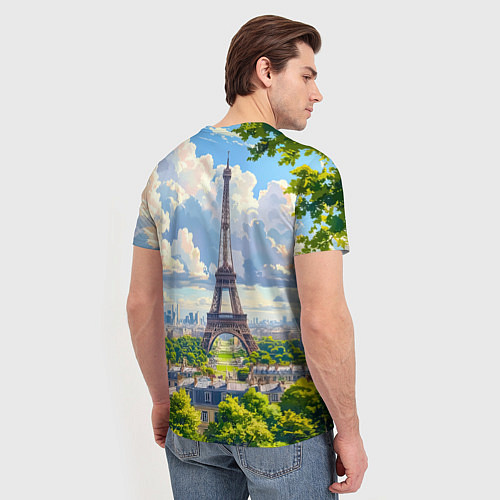 Мужская футболка Эйфелева башня в сердце Парижа / 3D-принт – фото 4