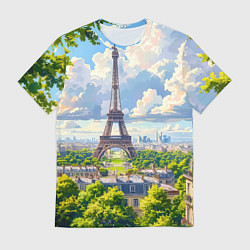 Мужская футболка Эйфелева башня в сердце Парижа