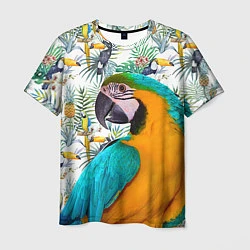 Футболка мужская Летний попугай, цвет: 3D-принт