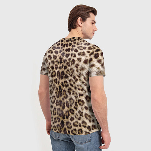 Мужская футболка Взгляд леопарда / 3D-принт – фото 4