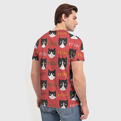 Мужская футболка Meow / 3D-принт – фото 4
