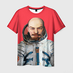 Мужская футболка Ленин космонавт