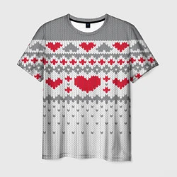 Мужская футболка Узор с сердечками