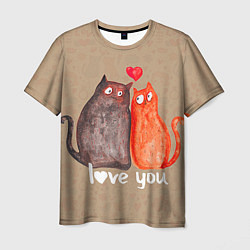 Мужская футболка Влюбленные котики