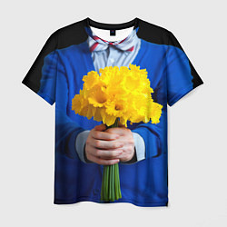 Мужская футболка Цветы в руках