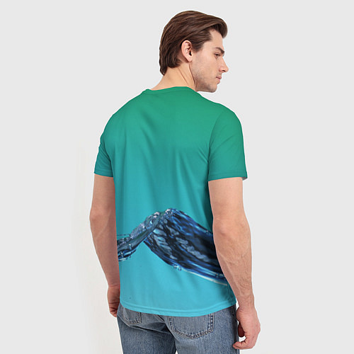 Мужская футболка Зеленая вода / 3D-принт – фото 4