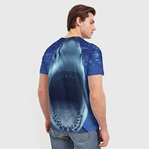 Мужская футболка Белая акула / 3D-принт – фото 4
