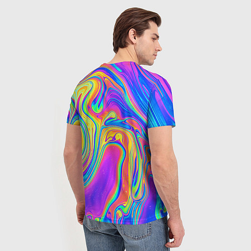 Мужская футболка Цветные разводы / 3D-принт – фото 4