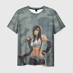 Мужская футболка Военная девушка Тифа Локхарт - Final Fantasy