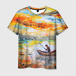Мужская футболка Рыбак на лодке