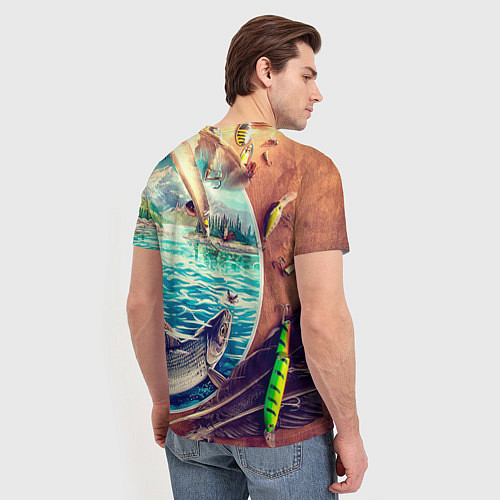 Мужская футболка Истинный рыболов / 3D-принт – фото 4