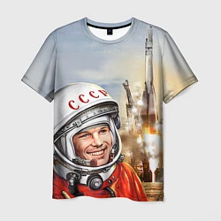 Мужская футболка Гагарин взлетает