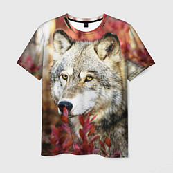 Мужская футболка Волк в кустах