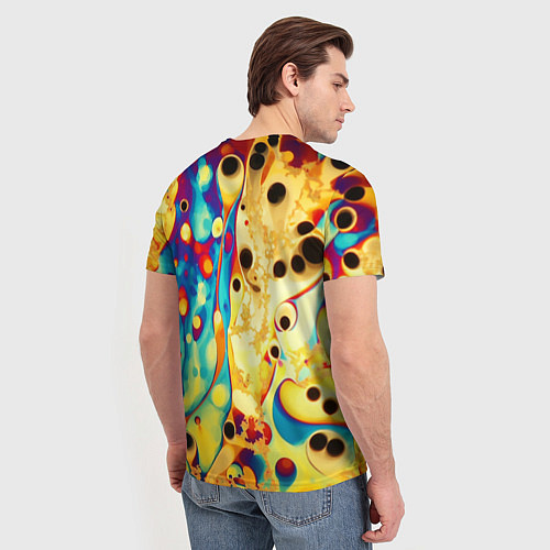 Мужская футболка Абстракция кислотные метаморфозы / 3D-принт – фото 4