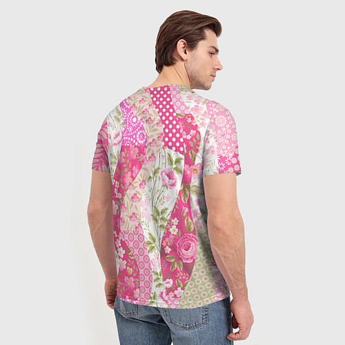 Мужская футболка Узор на ткани / 3D-принт – фото 4
