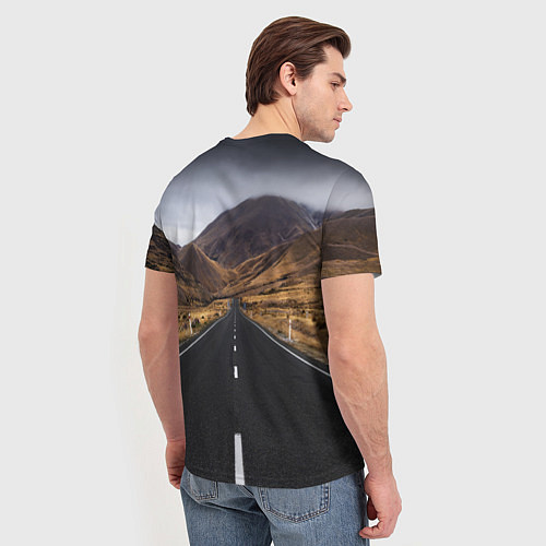 Мужская футболка Пейзаж горная трасса / 3D-принт – фото 4