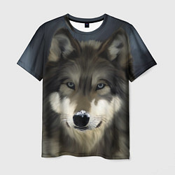 Мужская футболка Зимний волк