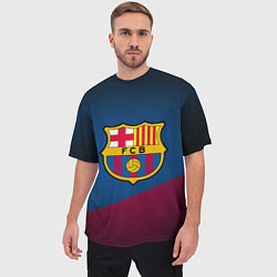 Футболка оверсайз мужская FCB Barcelona, цвет: 3D-принт — фото 2