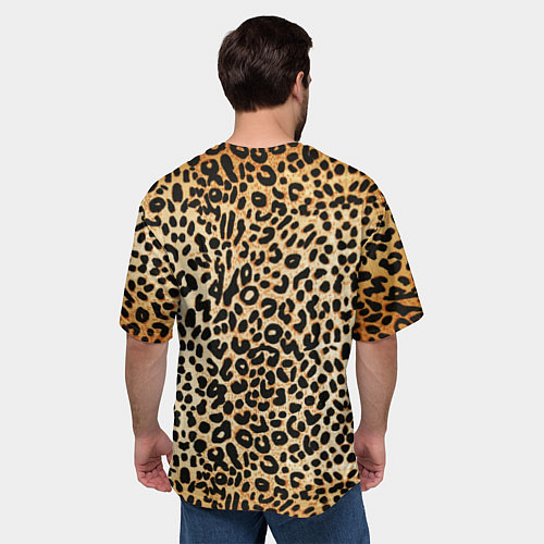 Мужская футболка оверсайз Гепард (шкура) / 3D-принт – фото 4