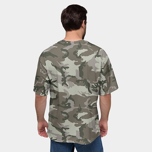 Мужская футболка оверсайз Камуфляж лесной летний / 3D-принт – фото 4