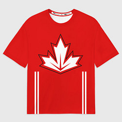 Футболка оверсайз мужская Сборная Канады: домашняя форма, цвет: 3D-принт