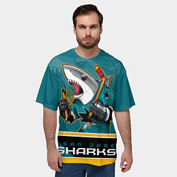 Футболка оверсайз мужская San Jose Sharks, цвет: 3D-принт — фото 2