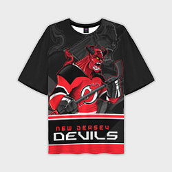 Футболка оверсайз мужская New Jersey Devils, цвет: 3D-принт