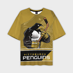 Футболка оверсайз мужская Pittsburgh Penguins, цвет: 3D-принт