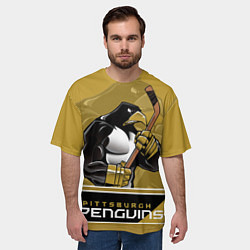 Футболка оверсайз мужская Pittsburgh Penguins, цвет: 3D-принт — фото 2