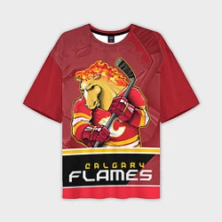 Футболка оверсайз мужская Calgary Flames, цвет: 3D-принт