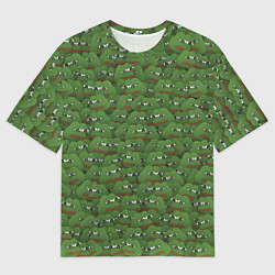 Мужская футболка оверсайз Грустные лягушки