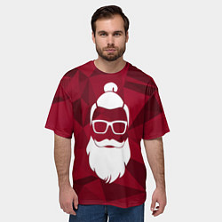 Футболка оверсайз мужская Санта хипстер, цвет: 3D-принт — фото 2