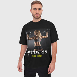 Футболка оверсайз мужская Fitness for life, цвет: 3D-принт — фото 2