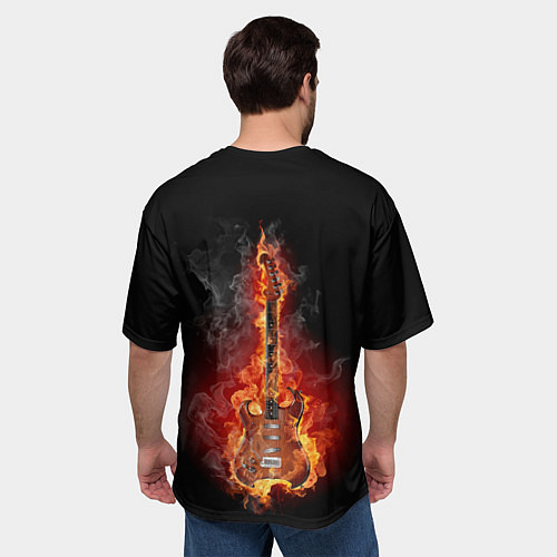 Мужская футболка оверсайз Адская гитара / 3D-принт – фото 4