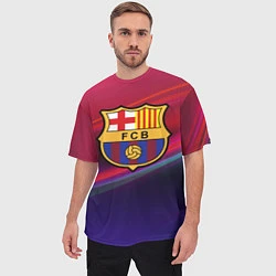 Футболка оверсайз мужская ФК Барселона, цвет: 3D-принт — фото 2