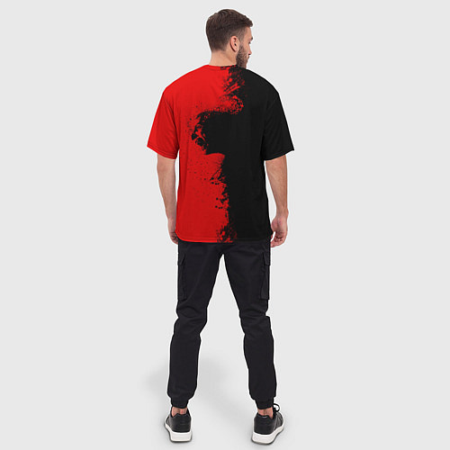 Мужская футболка оверсайз Blood Rage / 3D-принт – фото 4