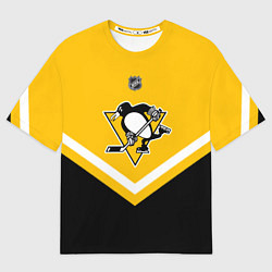 Футболка оверсайз мужская NHL: Pittsburgh Penguins, цвет: 3D-принт