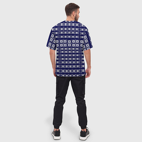 Мужская футболка оверсайз Паттерн с оленями / 3D-принт – фото 4