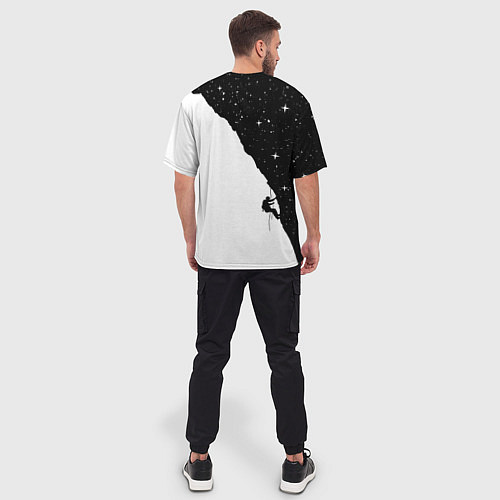 Мужская футболка оверсайз Ночной скалолаз / 3D-принт – фото 4