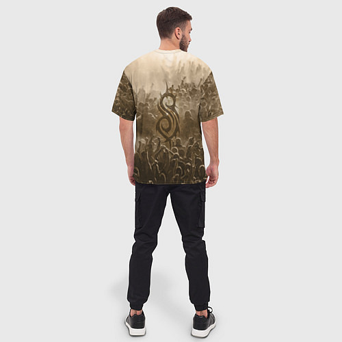 Мужская футболка оверсайз Slipknot Sepia / 3D-принт – фото 4