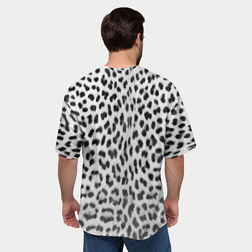 Мужская футболка оверсайз Белый леопард / 3D-принт – фото 4