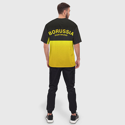 Мужская футболка оверсайз Borussia Dortmund FC / 3D-принт – фото 4