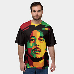 Футболка оверсайз мужская Боб Марли, цвет: 3D-принт — фото 2